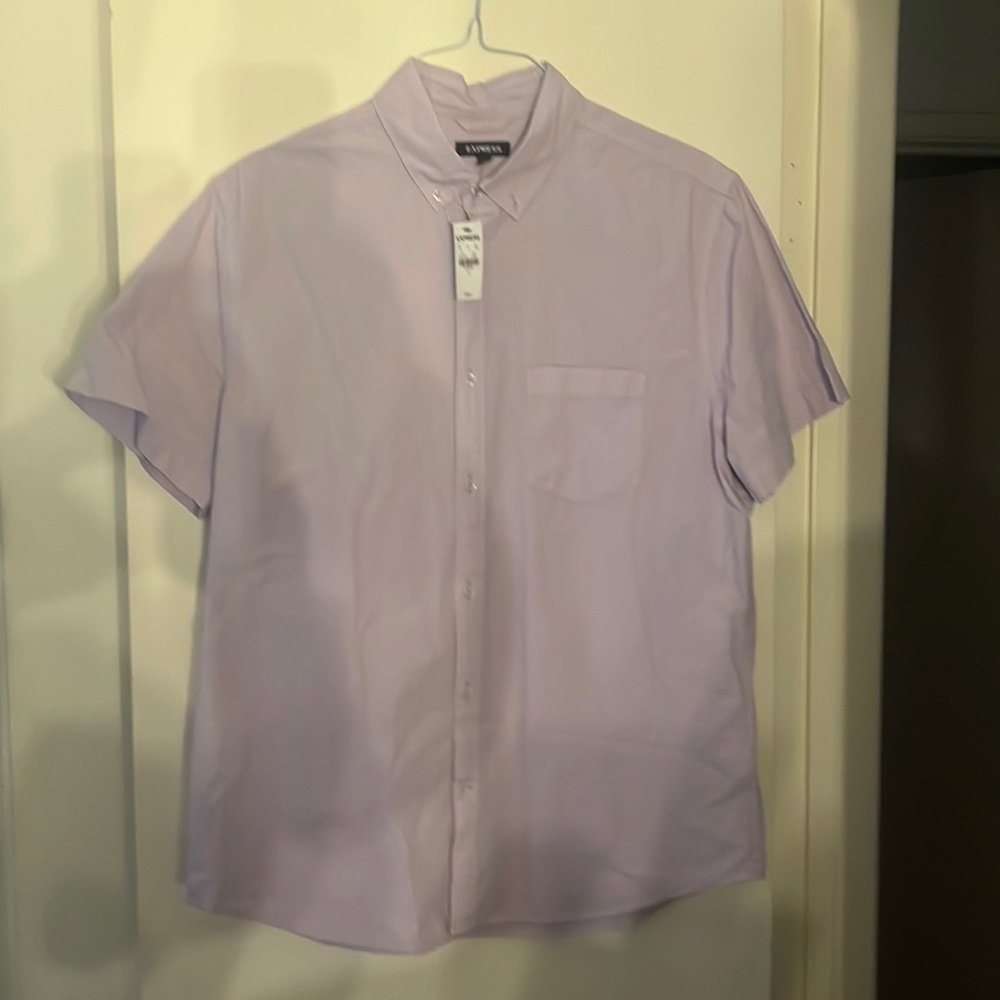 Express Button Up Short Sleeve “Purple”
